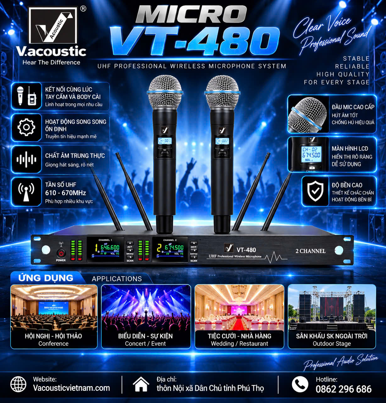 Micro không dây VT-480 Micro không dây VT-480